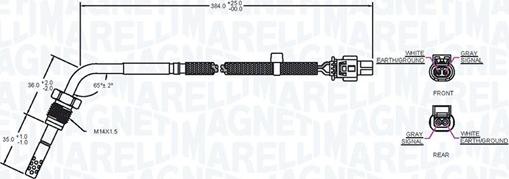 Magneti Marelli 172000061010 - Датчик, температура выхлопных газов avtokuzovplus.com.ua