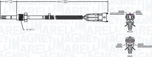 Magneti Marelli 172000149010 - Датчик, температура выхлопных газов avtokuzovplus.com.ua