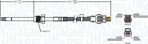 Magneti Marelli 172000185010 - Датчик, температура вихлопних газів autocars.com.ua