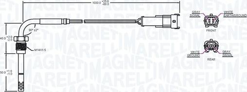 Magneti Marelli 172000231010 - Датчик, температура вихлопних газів autocars.com.ua