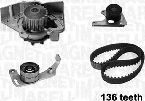 Magneti Marelli 341402080001 - Водяний насос + комплект зубчатого ременя autocars.com.ua