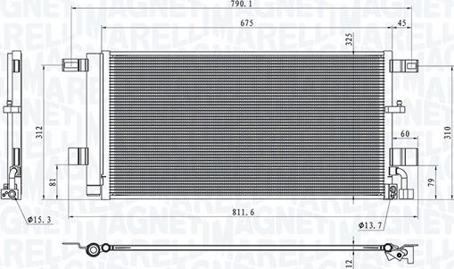 Magneti Marelli 350203100100 - Конденсатор, кондиціонер autocars.com.ua