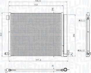 Magneti Marelli 350203101400 - Конденсатор, кондиціонер autocars.com.ua