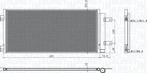 Magneti Marelli 350203101600 - Конденсатор, кондиціонер autocars.com.ua