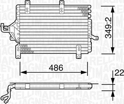 Magneti Marelli 350203124000 - Конденсатор кондиционера avtokuzovplus.com.ua