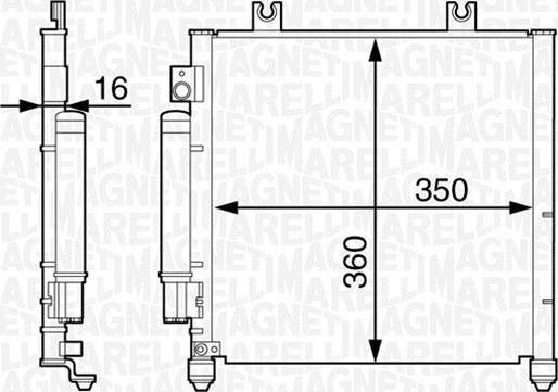 Magneti Marelli 350203357000 - Конденсатор, кондиціонер autocars.com.ua