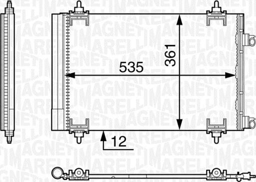 Magneti Marelli 350203603000 - Конденсатор, кондиціонер autocars.com.ua