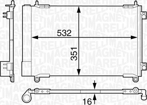 Magneti Marelli 350203613000 - Конденсатор, кондиціонер autocars.com.ua