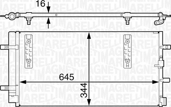 Magneti Marelli 350203632000 - Конденсатор, кондиціонер autocars.com.ua