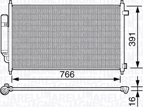 Magneti Marelli 350203661000 - Конденсатор кондиционера avtokuzovplus.com.ua