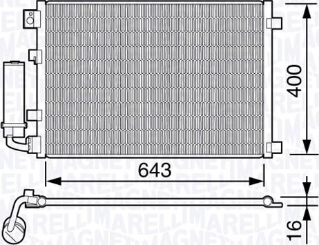 Magneti Marelli 350203670000 - Конденсатор кондиционера avtokuzovplus.com.ua