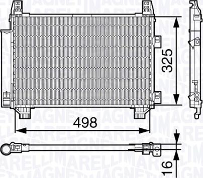 Magneti Marelli 350203674000 - Конденсатор, кондиціонер autocars.com.ua