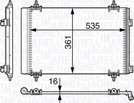 Magneti Marelli 350203721000 - Конденсатор, кондиціонер autocars.com.ua