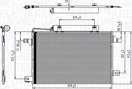 Magneti Marelli 350203745000 - Конденсатор кондиционера avtokuzovplus.com.ua