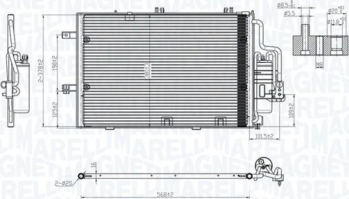 Magneti Marelli 350203770000 - Конденсатор, кондиціонер autocars.com.ua