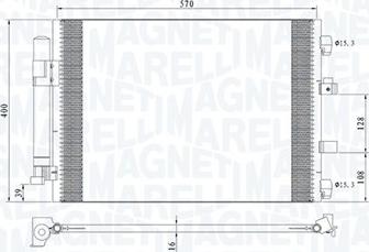 Magneti Marelli 350203773000 - Конденсатор кондиционера avtokuzovplus.com.ua