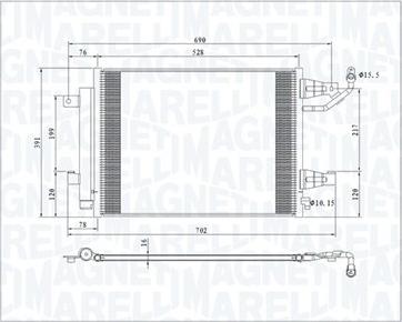 Magneti Marelli 350203792000 - Конденсатор, кондиціонер autocars.com.ua