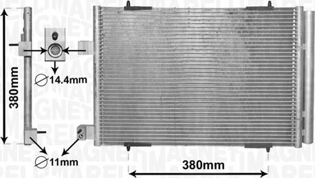 Magneti Marelli 350203855000 - Конденсатор, кондиціонер autocars.com.ua