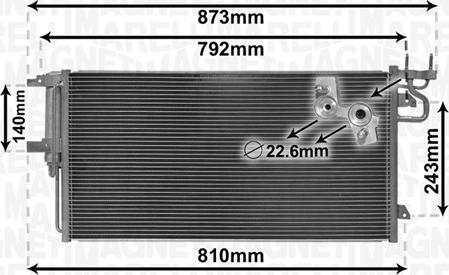 Magneti Marelli 350203868000 - Конденсатор, кондиціонер autocars.com.ua