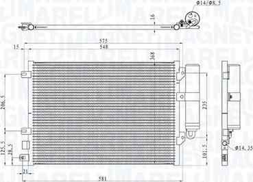 Magneti Marelli 350203893000 - Конденсатор, кондиціонер autocars.com.ua