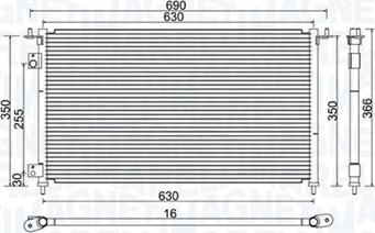 Magneti Marelli 350203970000 - Конденсатор, кондиціонер autocars.com.ua