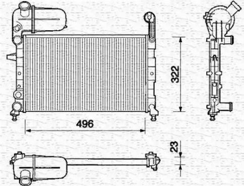 Magneti Marelli 350213105000 - Радіатор, охолодження двигуна autocars.com.ua