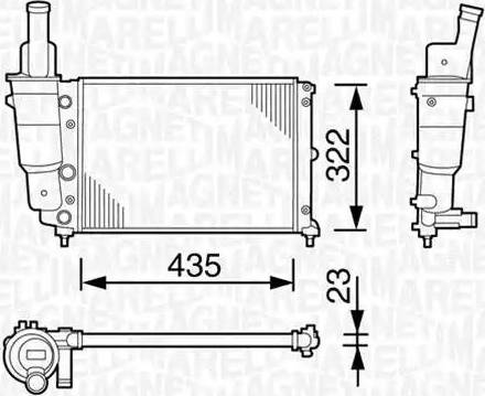 Magneti Marelli 350213113000 - Радіатор, охолодження двигуна autocars.com.ua