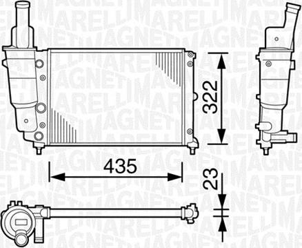 Magneti Marelli 350213113003 - Радиатор, охлаждение двигателя avtokuzovplus.com.ua