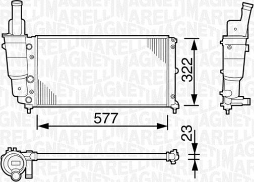 Magneti Marelli 350213114003 - Радіатор, охолодження двигуна autocars.com.ua