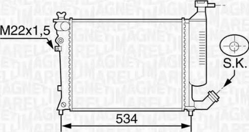 Magneti Marelli 350213118900 - Радіатор, охолодження двигуна autocars.com.ua