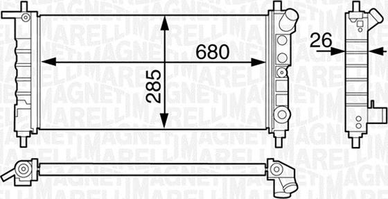 Magneti Marelli 350213124400 - Радіатор, охолодження двигуна autocars.com.ua