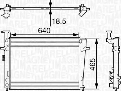 Magneti Marelli 350213127400 - Радіатор, охолодження двигуна autocars.com.ua