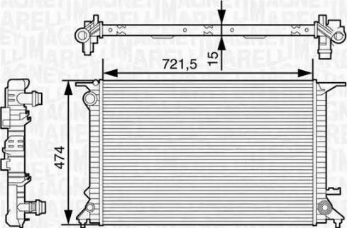 Magneti Marelli 350213127600 - Радіатор, охолодження двигуна autocars.com.ua