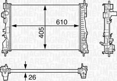 Magneti Marelli 350213129600 - Радіатор, охолодження двигуна autocars.com.ua