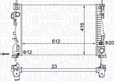 Magneti Marelli 350213129700 - Радіатор, охолодження двигуна autocars.com.ua