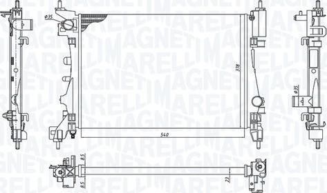 Magneti Marelli 350213130100 - Радиатор, охлаждение двигателя avtokuzovplus.com.ua