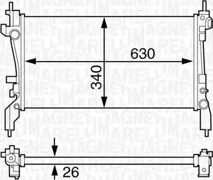 Magneti Marelli 350213130200 - Радіатор, охолодження двигуна autocars.com.ua