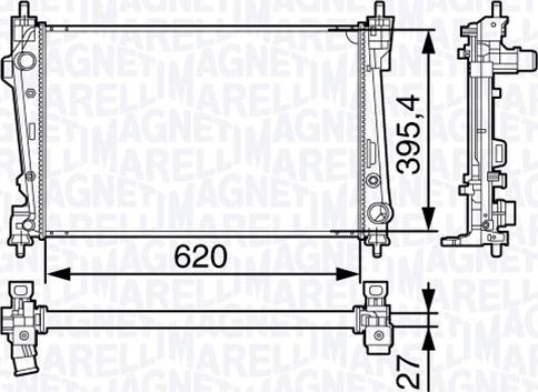 Magneti Marelli 350213131200 - Радіатор, охолодження двигуна autocars.com.ua