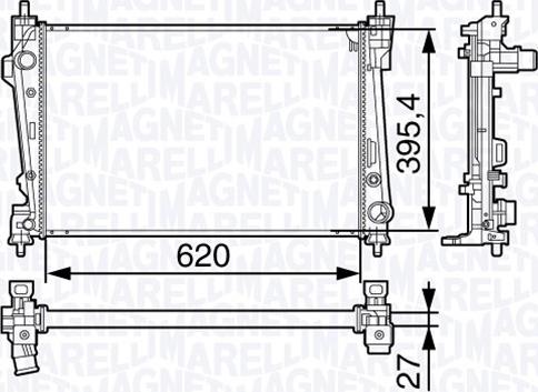 Magneti Marelli 350213131300 - Радиатор, охлаждение двигателя avtokuzovplus.com.ua