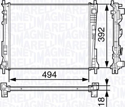 Magneti Marelli 350213132200 - Радіатор, охолодження двигуна autocars.com.ua