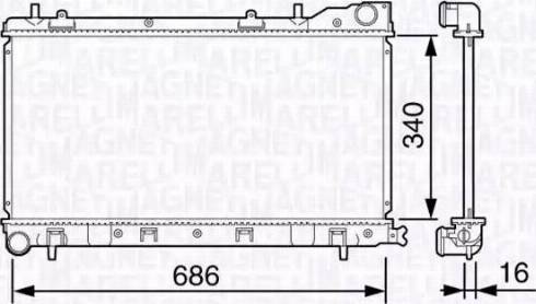 Magneti Marelli 350213132500 - Радіатор, охолодження двигуна autocars.com.ua