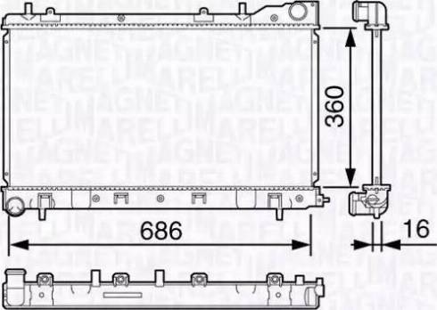 Magneti Marelli 350213132600 - Радіатор, охолодження двигуна autocars.com.ua