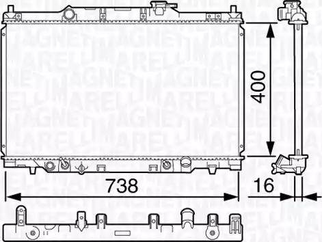 Magneti Marelli 350213133400 - Радіатор, охолодження двигуна autocars.com.ua