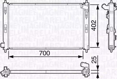 Magneti Marelli 350213135100 - Радиатор, охлаждение двигателя avtokuzovplus.com.ua