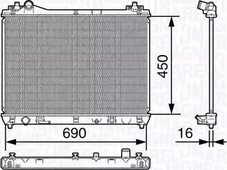 Magneti Marelli 350213136500 - Радіатор, охолодження двигуна autocars.com.ua