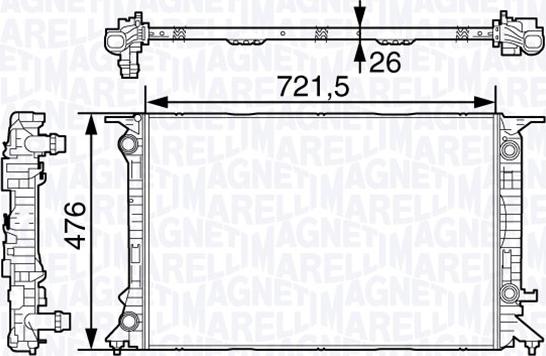 Magneti Marelli 350213138700 - Радіатор, охолодження двигуна autocars.com.ua