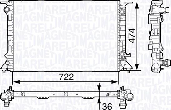 Magneti Marelli 350213138800 - Радіатор, охолодження двигуна autocars.com.ua