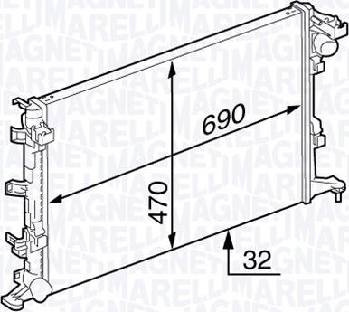 Magneti Marelli 350213139000 - Радиатор, охлаждение двигателя avtokuzovplus.com.ua