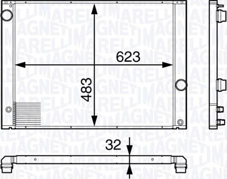 Magneti Marelli 350213139100 - Радіатор, охолодження двигуна autocars.com.ua