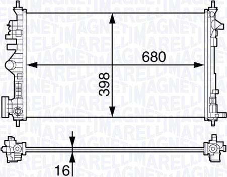 Magneti Marelli 350213140700 - Радиатор, охлаждение двигателя autodnr.net